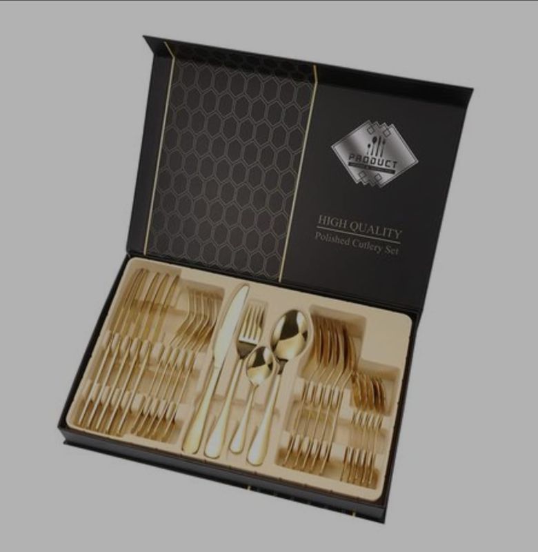 POLISHED CUTLERY SET GOLD 24P