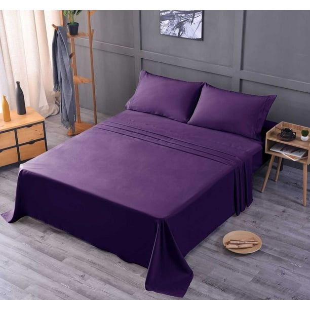 COTTON SHEET SET- PURPLE 