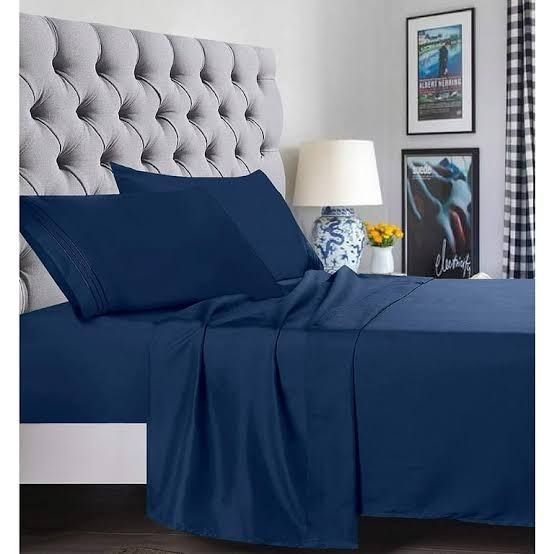 COTTON SHEET SET- NAVY