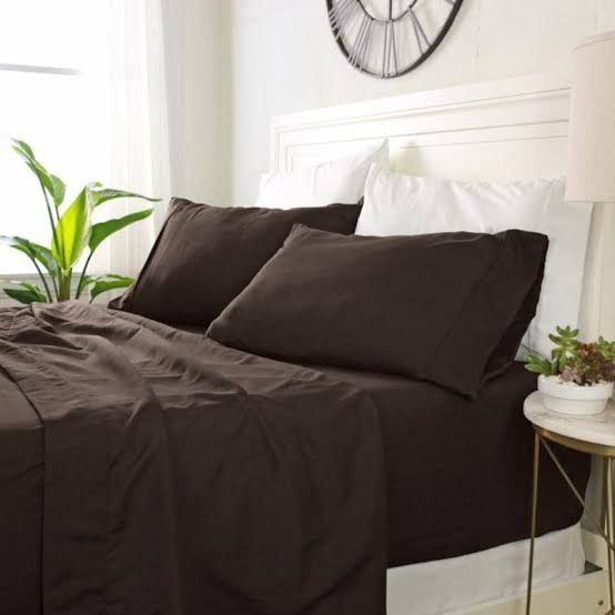 COTTON SHEET SET- BROWN