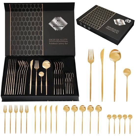 GOLD POLISHED CUTLERY SET- BULK
