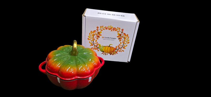 PUMPKIN CAST IRON CASSEROLE DISH