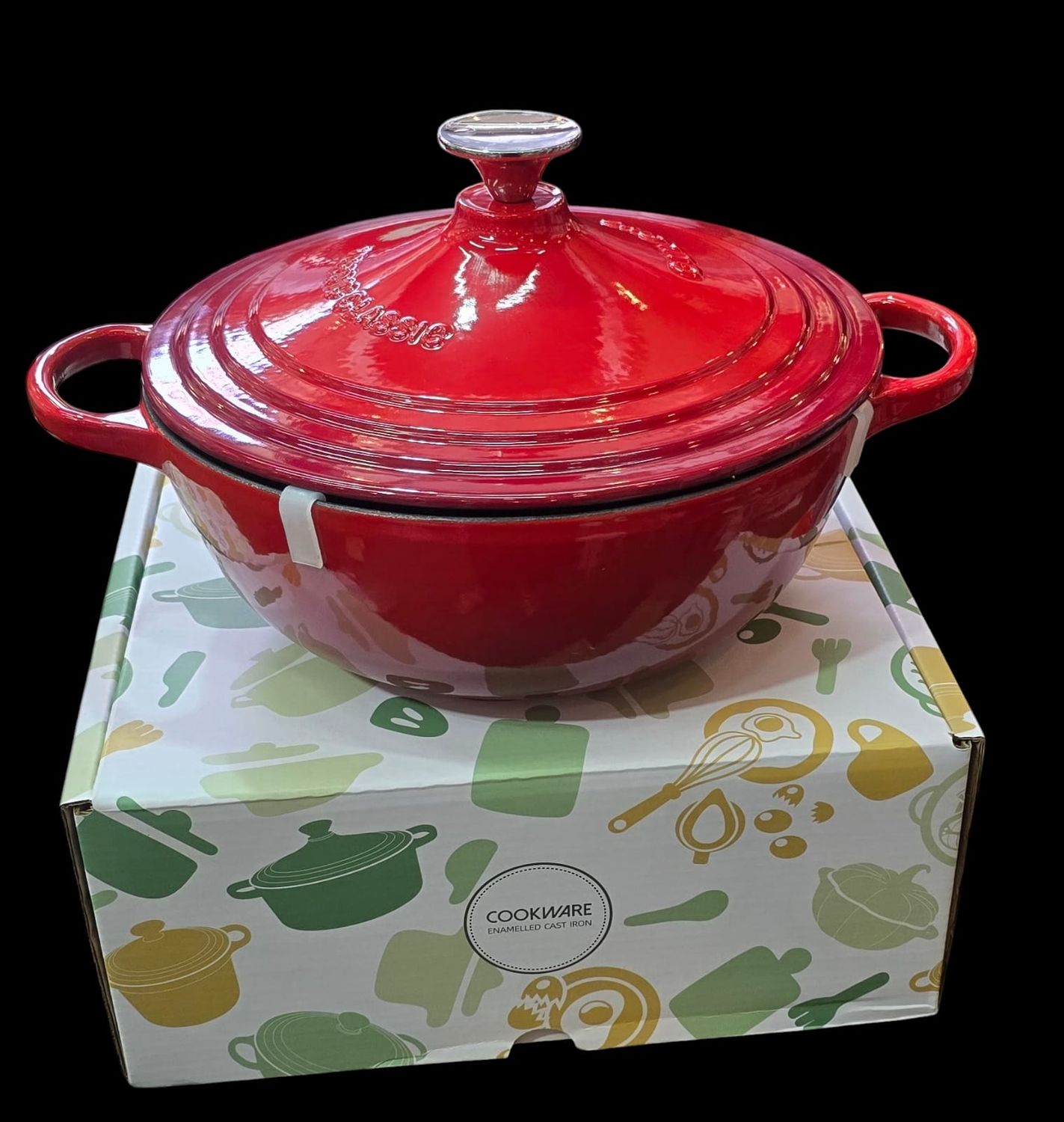 RED CONE CAST IRON CASSEROLE
