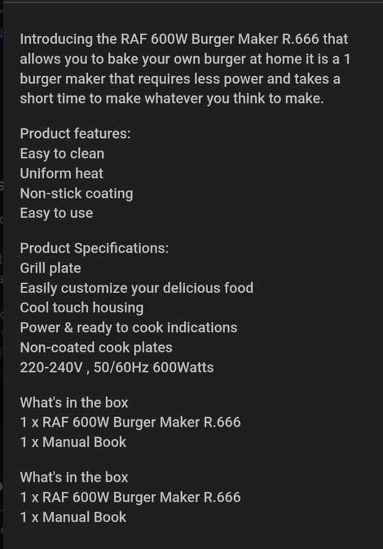 RAF BURGER MAKER