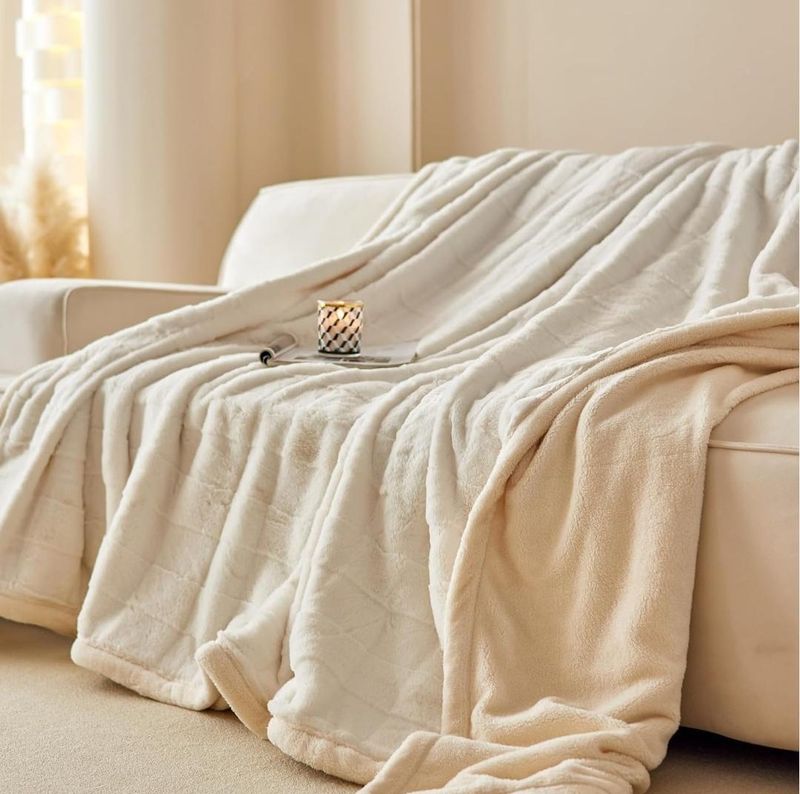 RABBIT FUR SHERPA BLANKET