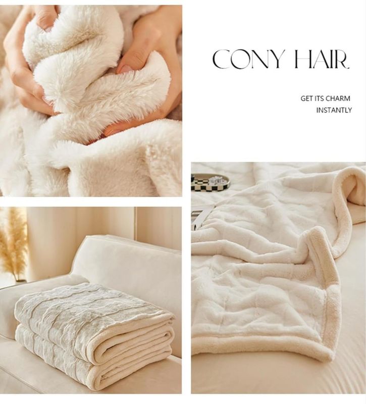 RABBIT FUR SHERPA BLANKET