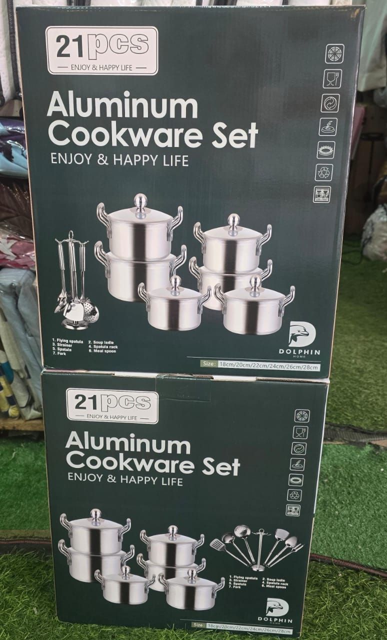 DOLPHIN ALUMINUM COOKWARE SET 21P