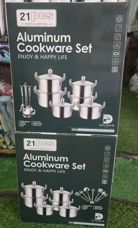 DOLPHIN ALUMINUM COOKWARE SET 21P