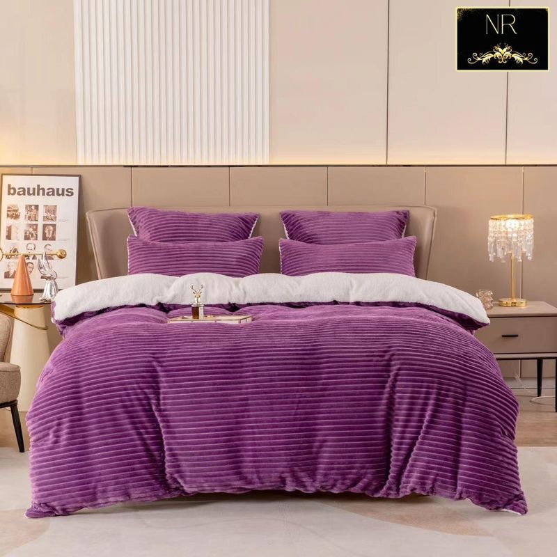 CORDUROY SHERPA COMFORTER SET- BULK