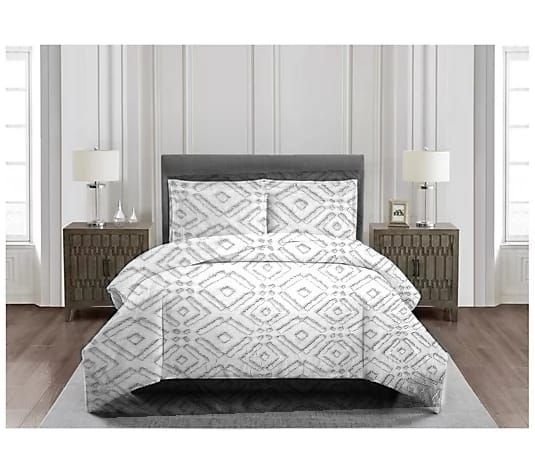 TUFFED EMBOSSED COMFORTER SET