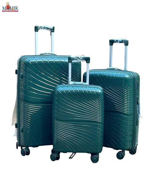 RUBBER PP LUGGAGE BAG SET- GREEN