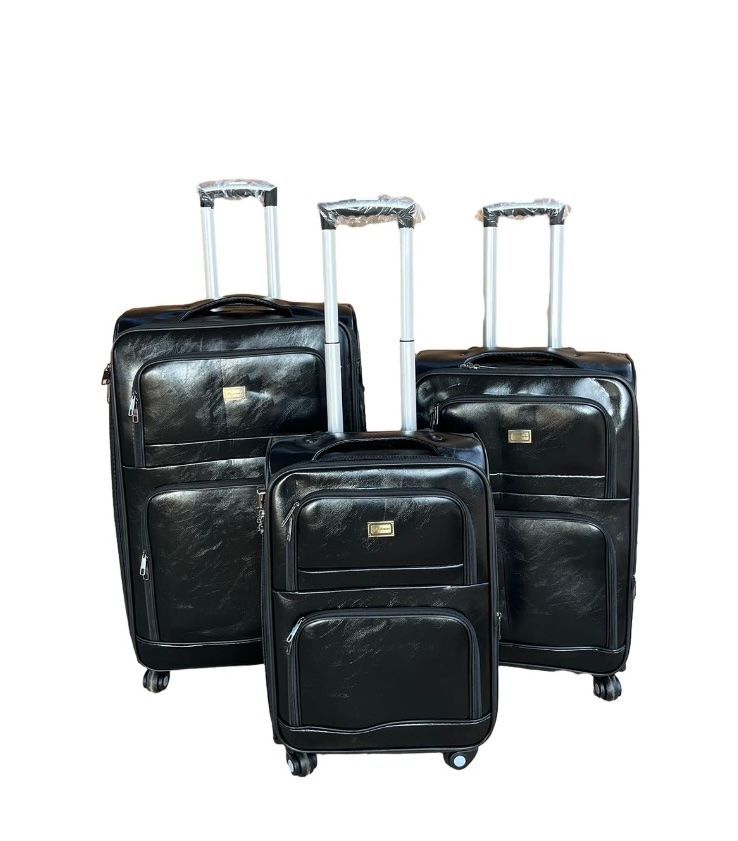 LEATHER TRAVEL SET- BLACK