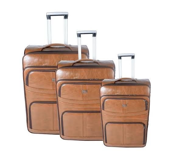LEATHER TRAVEL SET- TAN