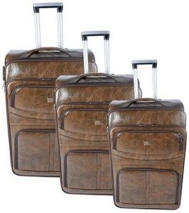 LEATHER TRAVEL SET- LIGHT BROWN