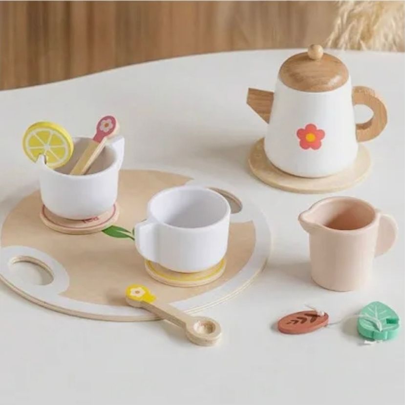 WOODEN TEA SET