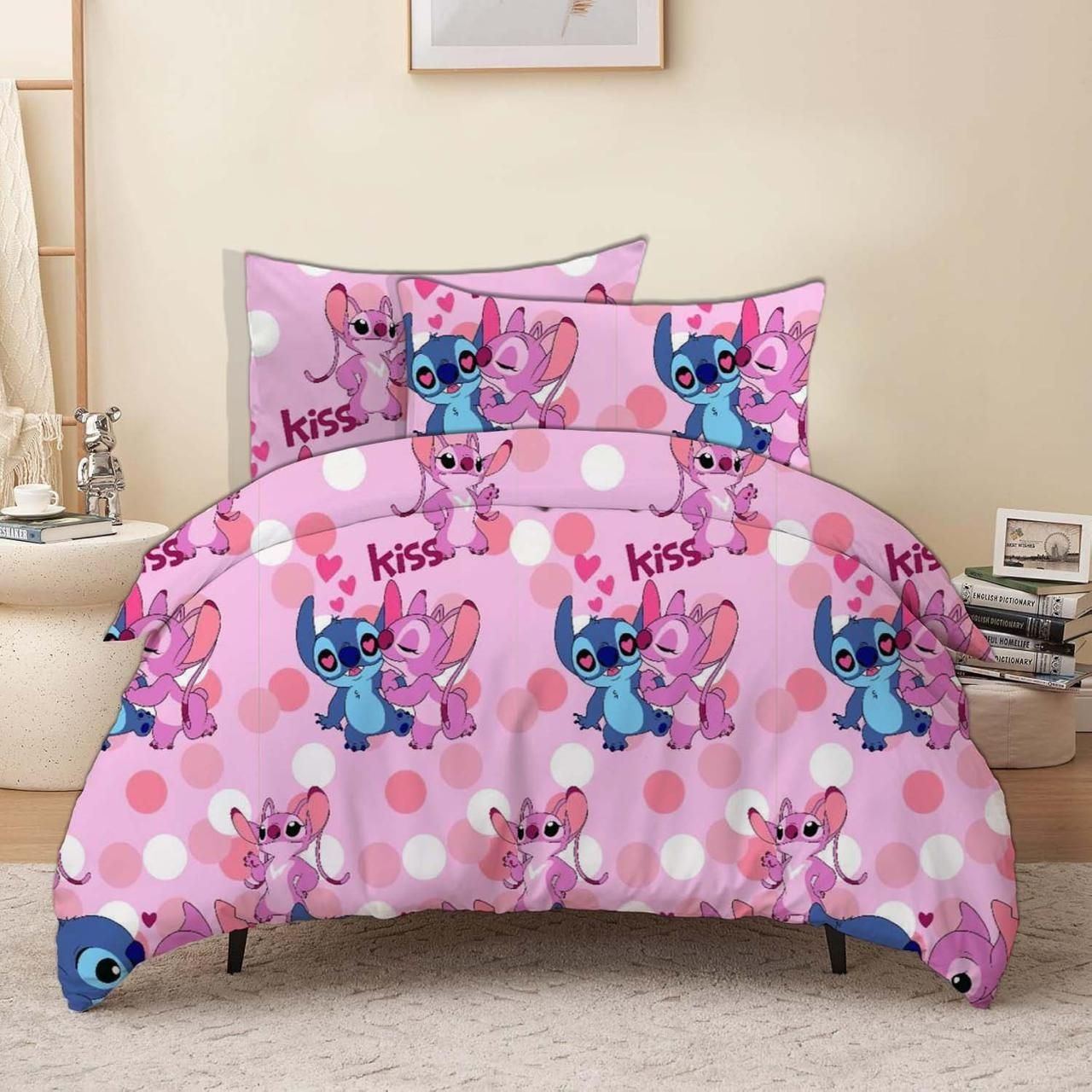 STITCH COMFORTER SET PINK
