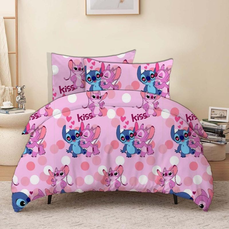 STITCH COMFORTER SET PINK
