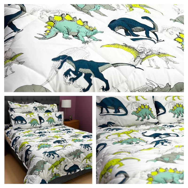 WHITE DINASAUR COMFORTER