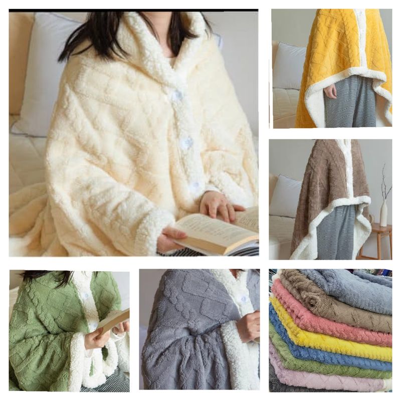 GEOMETRIC SHERPA PONCHO