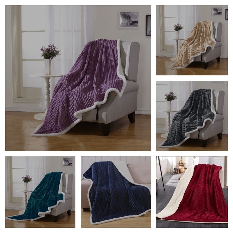 CORDUROY SHERPA BLANKET- BULK