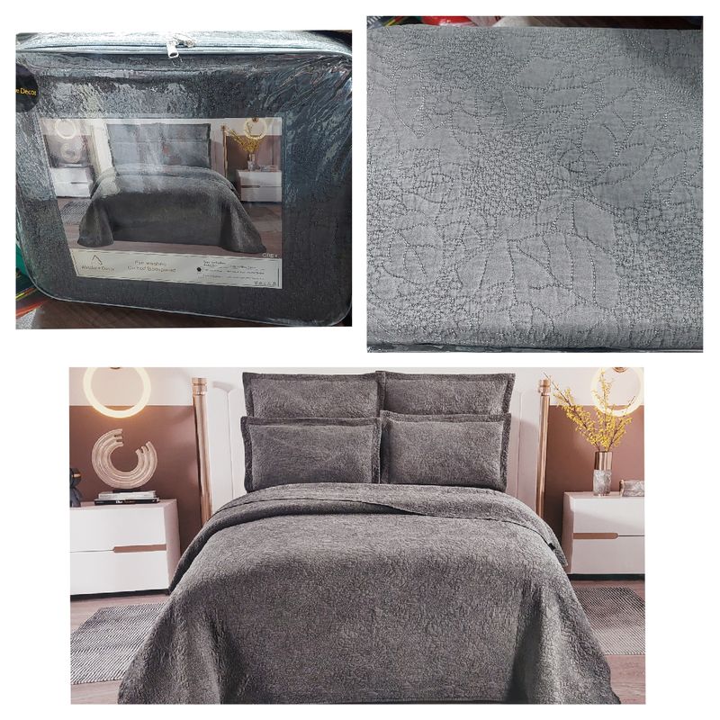 ERIN QUILT SET GREY
