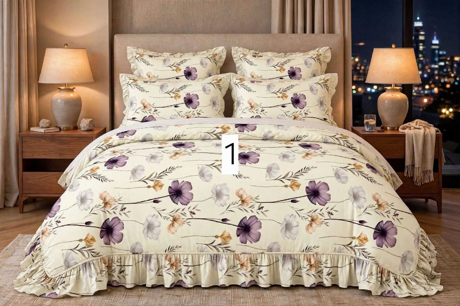 MK FRILLED COMFORTER SET