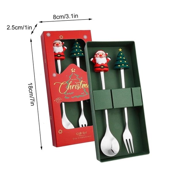 XMAS DESERT SPOON FORK SET