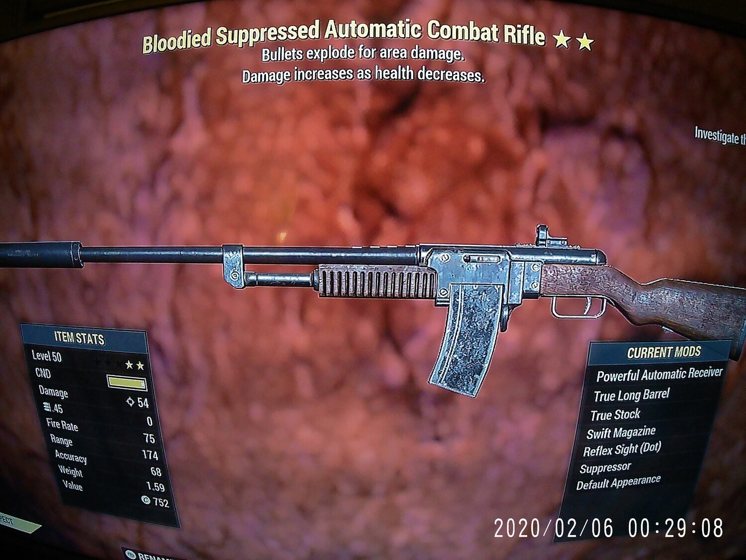 Bloodied Explosive Combat Rifle