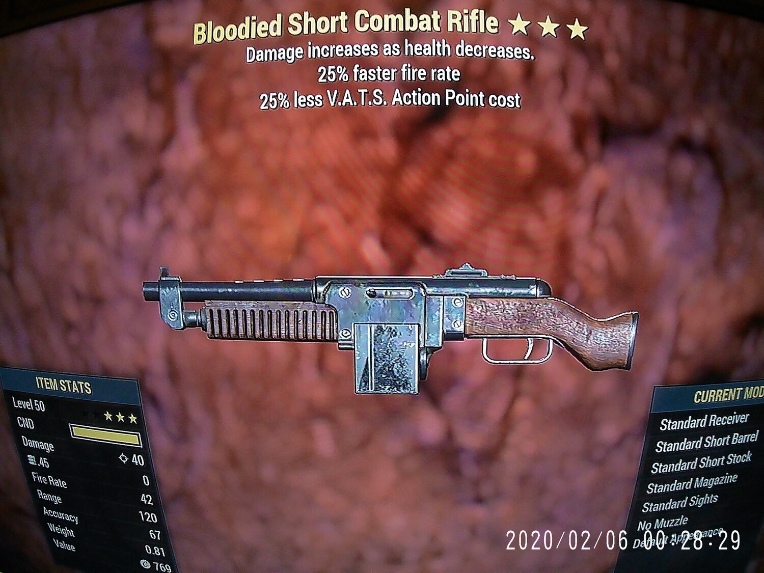 Bloodied 25/25 Combat Rifle