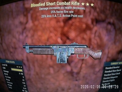 Bloodied 25/25 Combat Rifle