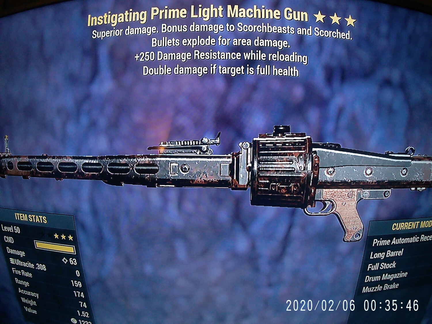 Instigating Explosive 250 Light Machine Gun