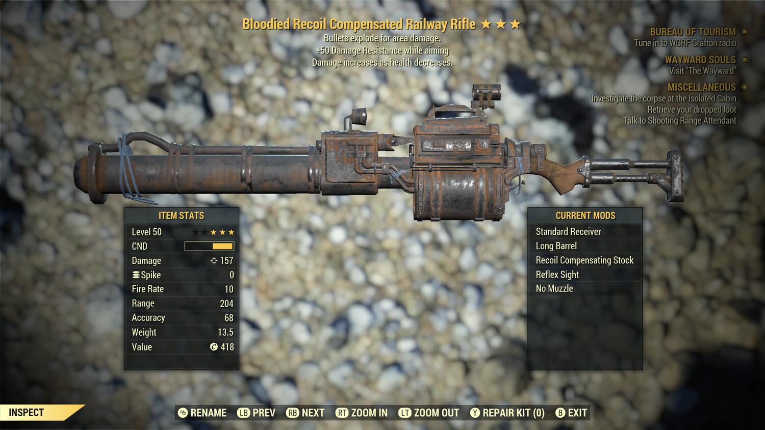 Bloodied Explosive 50 Railway Rifle