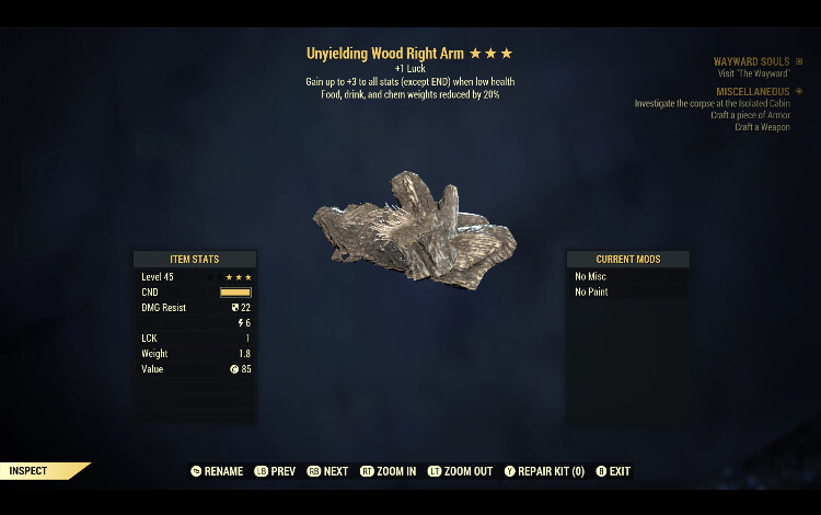 Unyielding 1L FDC Wood RA