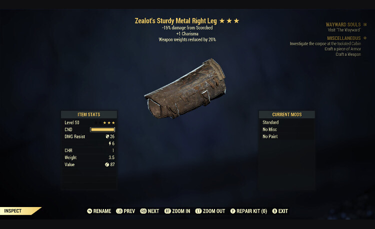 Zealots Metal WWR RL