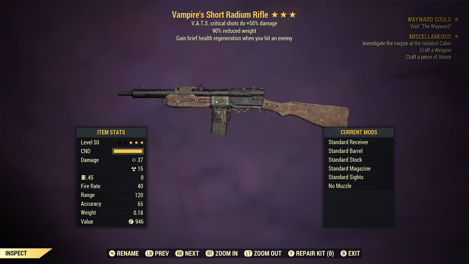 Vampire 50/90 Radium Rifle