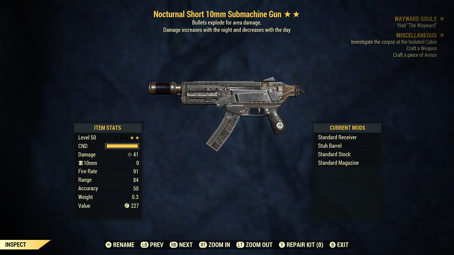 Nocturnal Explosive 10mm Smg