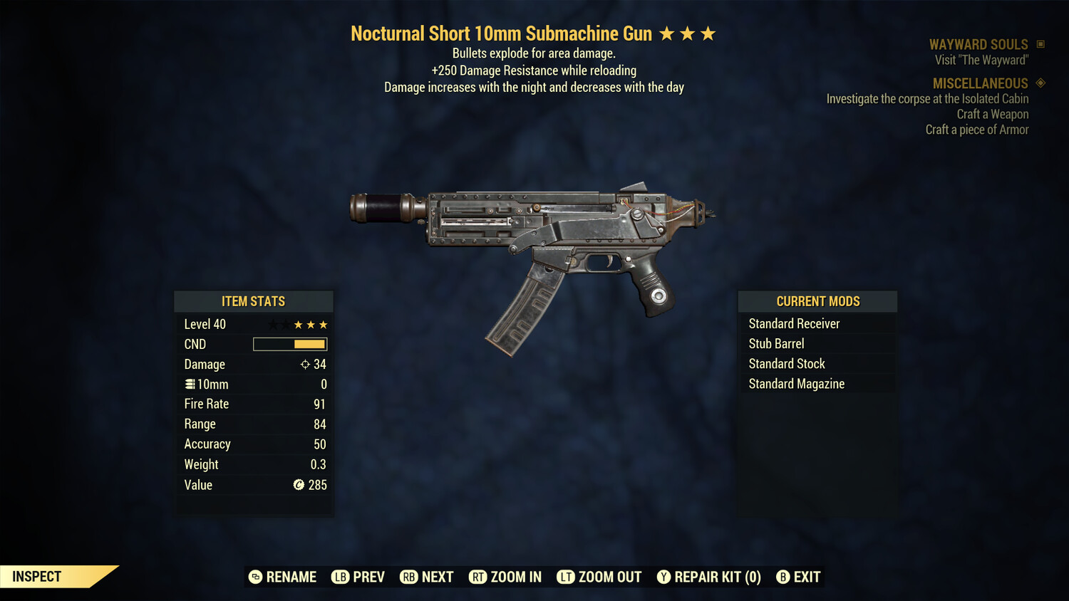 Nocturnal Explosive 10mm Smg