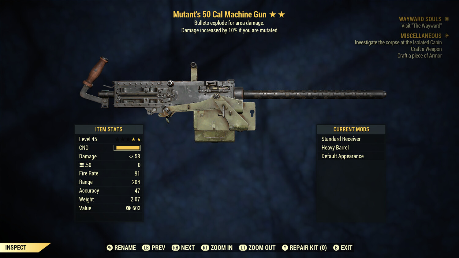 Mutant Explosive 50 Cal Machine Gun