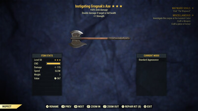 Instigating 1S/50L Grognak Axe