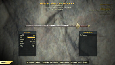 Berserkers 50/90 Chinese Officer Sword
