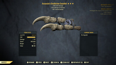 Assassins 50/90 Deathclaw Gauntlet