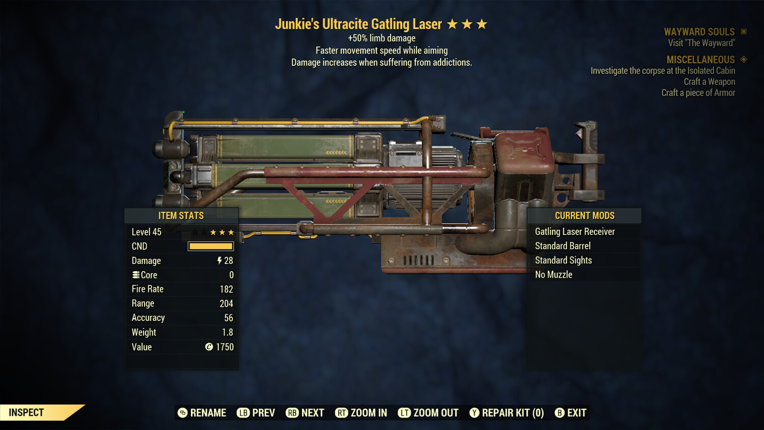 Junkie 50/FMS Gatling Laser