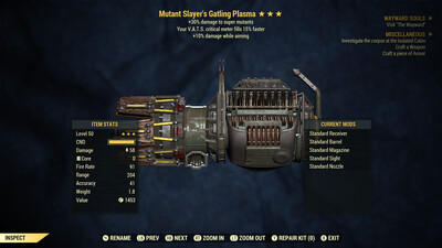 Mutant Slayers 10/15 Gatling Plasma