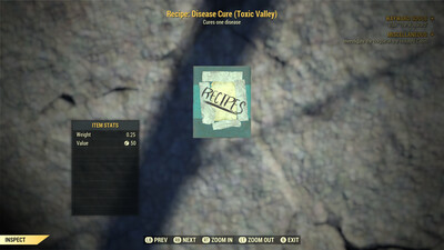 Recipe: Disease Cure (Toxic Valley)