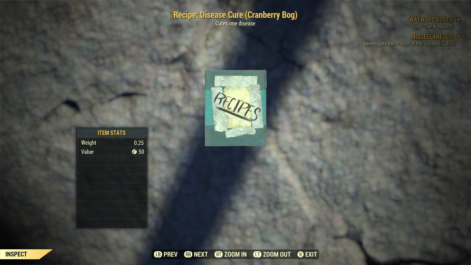 Recipe: Disease Cure (Cranberry Bog)