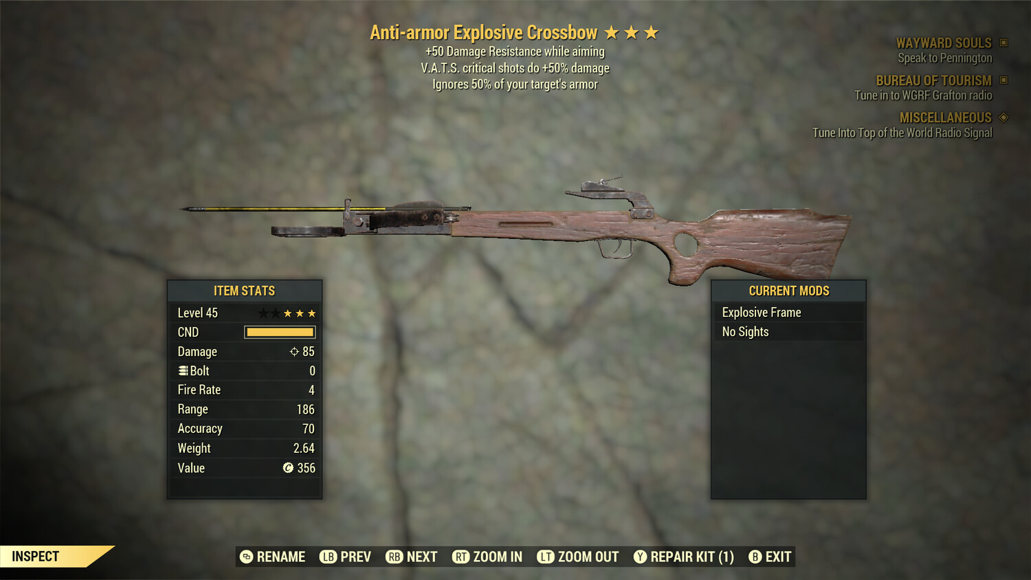 Anti Armor Explosive 50/50 Crossbow