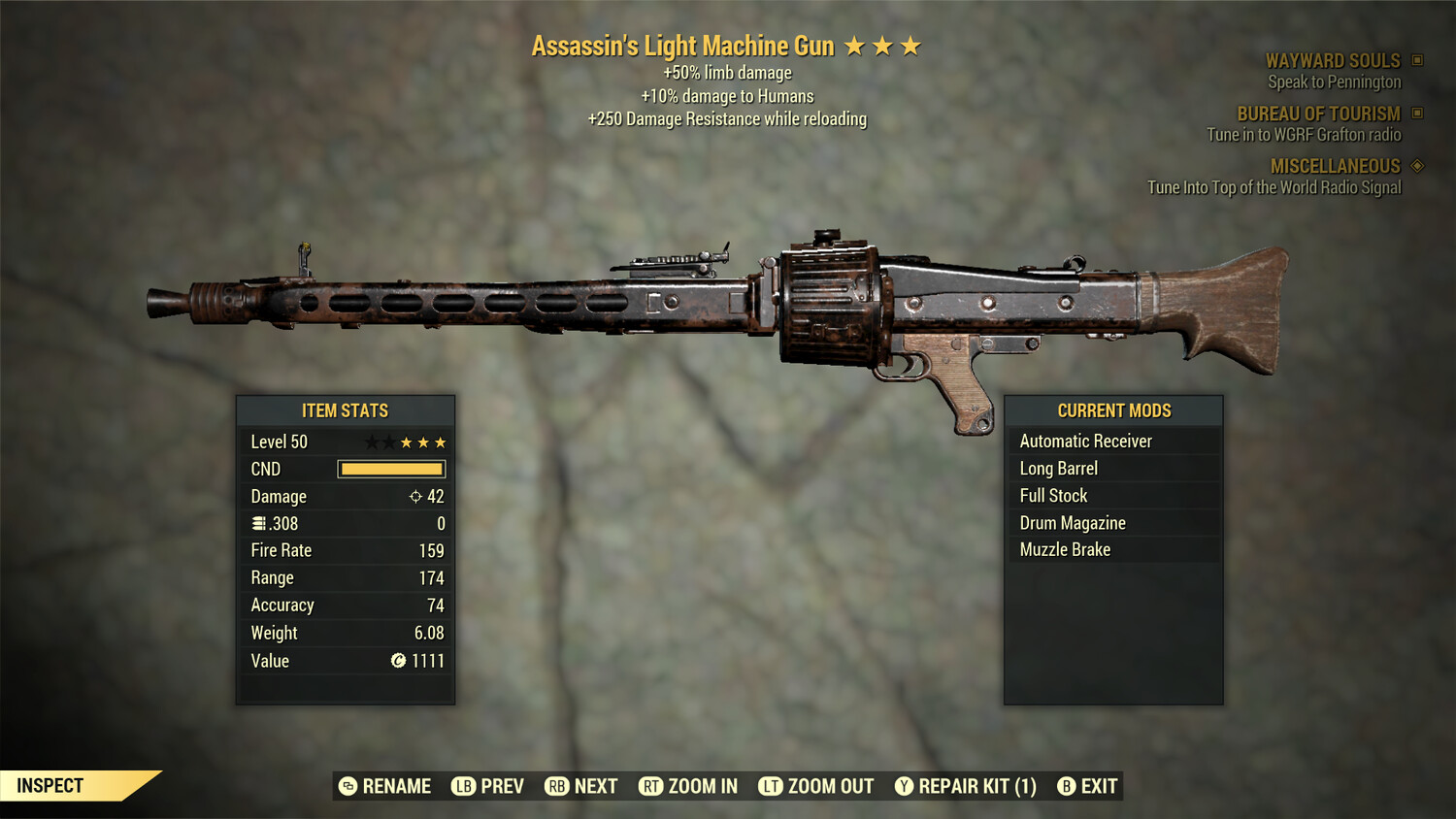 Assassins 50/250 Light Machine Gun