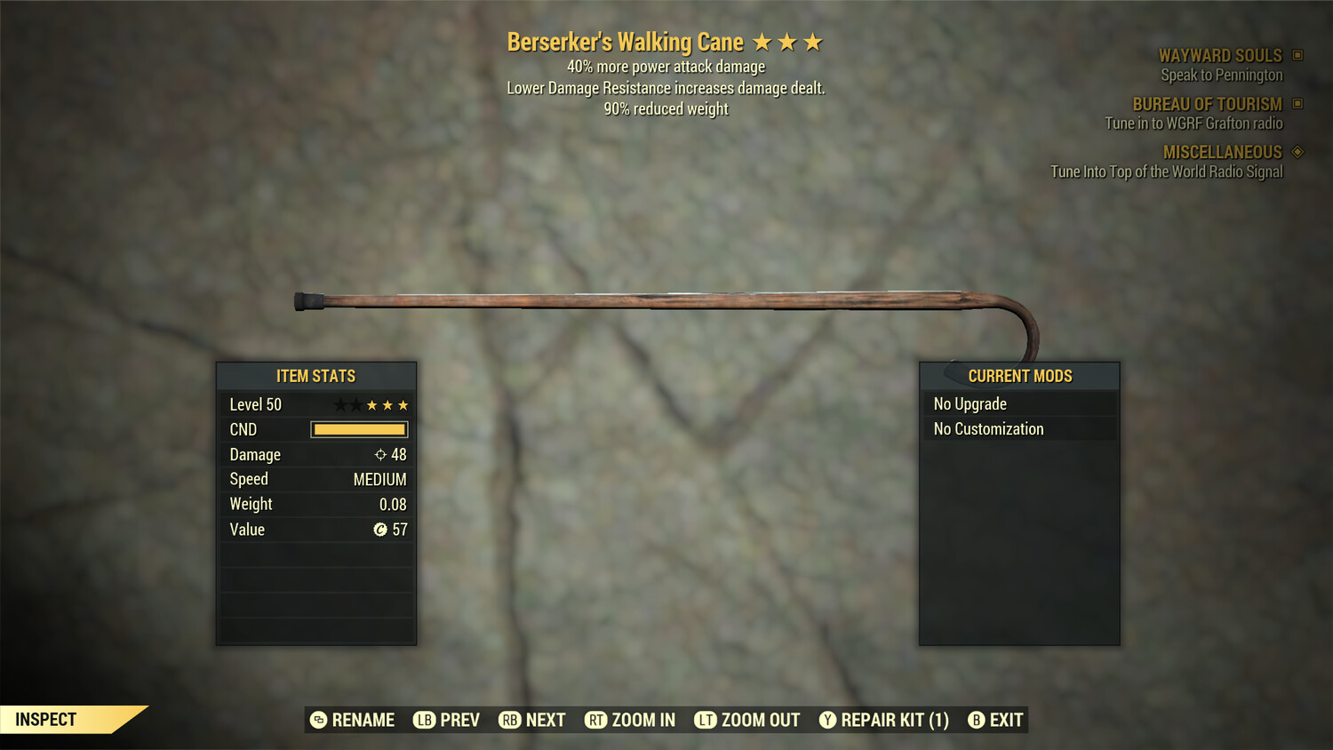 Berserkers PA/90 Walking Cane