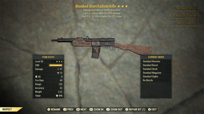 Bloodied 50/15c Radium Rifle