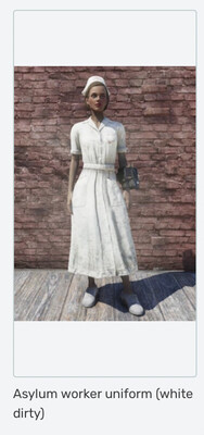 WHITE DIRTY Asylum Worker Hat + Outfit
